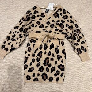 Leopard sweater dress NWT